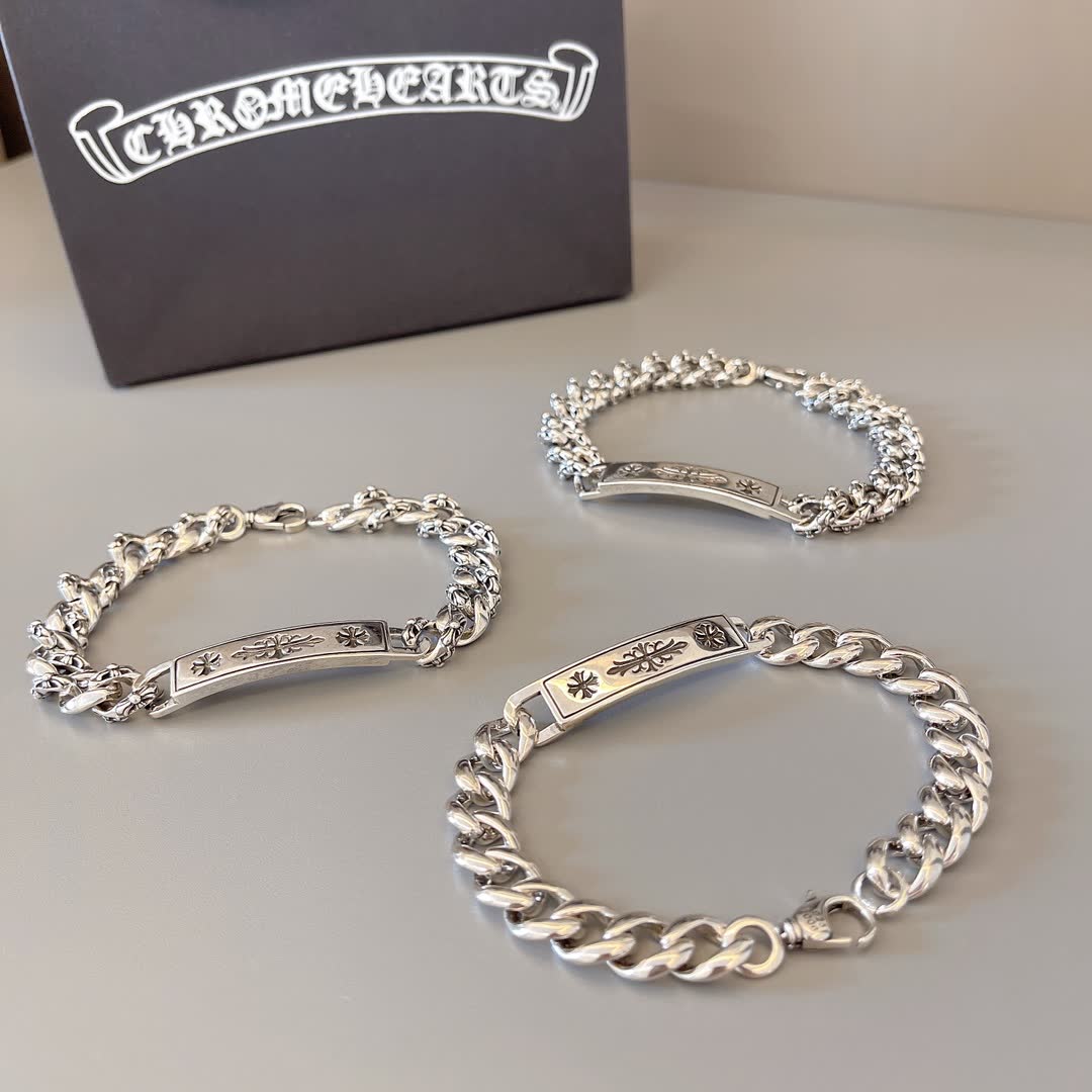 Chrome Hearts Silver Bracelets Set